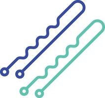 Bobby Pin outline color illustration vector
