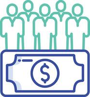 Wealth Community outline color illustration vector