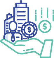 Portfolio Earning outline color illustration vector