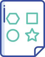 Paper document outline color illustration vector