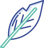 Quill outline color illustration vector