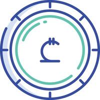 Lari coin outline color illustration vector