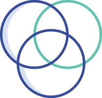 Venn diagram outline color illustration vector