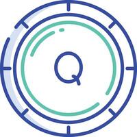 Quetzal coin outline color illustration vector