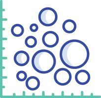 Bubble chart outline color illustration vector