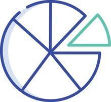 Pie Chart outline color illustration vector