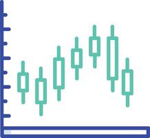 Candlestick Chart outline color illustration vector