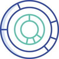 Donut Chart outline color illustration vector