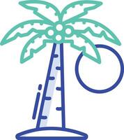 Palm Tree outline color illustration vector