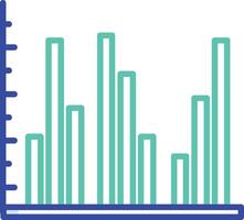 Bar chart outline color illustration vector