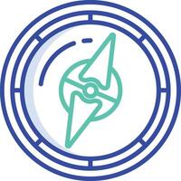 Compass outline color illustration vector
