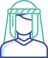 Bedouin outline color illustration vector