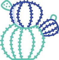 Cactus outline color illustration vector