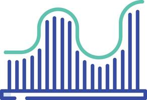 Line Graph outline color illustration vector
