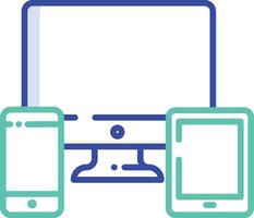 Multiple Devices outline color illustration vector