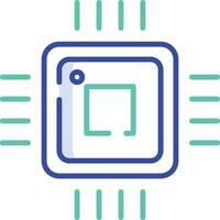 cpu outline color illustration vector