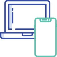 Devices outline color illustration vector