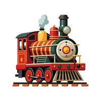 Retro style steam engine train illustration vector