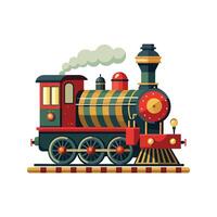 Retro style steam engine train illustration vector