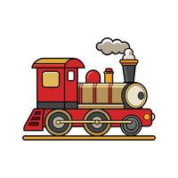 Retro style steam engine train illustration vector