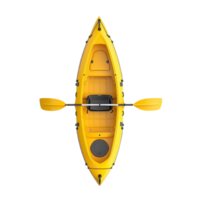 Graphic Yellow Canoe with Black Seat and Seat Cushion, on Transparent background AI-Generative png