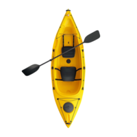 Yellow Kayak with Black Seat and Paddle, on Transparent background AI-Generative png
