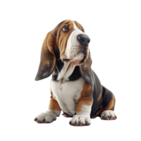 Cute Puppy with Sad Expression Standing on Transparent background AI-Generative png