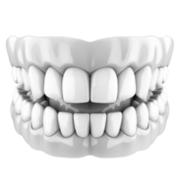Rendering of Human Upper Dental Arch with Full Set of White Teeth on Transparent background AI-Generative png