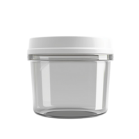White Plastic Container with Gray Lid Floating on Transparent background AI-Generative png