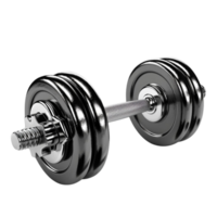 Pair of Black and Silver Dumbbells with Knurled Bolt, on Transparent background AI-Generative png