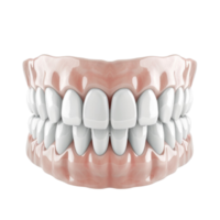 Rendering of Human Mouth with Full Set of White Teeth on Transparent background AI-Generative png