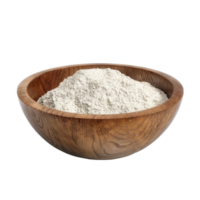 Wooden Bowl of Whole Grain Flour with Handle on Transparent background AI-Generative png
