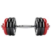 Black and Red Dumbbell Exercise Equipment on Transparent background AI-Generative png
