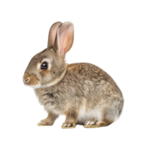 Cute Rabbit Animal Sitting on Transparent background AI-Generative png