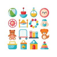 Realistic Baby and Kids Icons Set vector