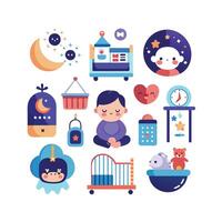 Realistic Baby and Kids Icons Set vector