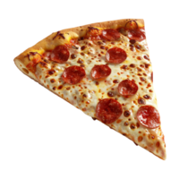 Slice of Pepperoni Pizza with Toppings on Transparent background AI-Generative png