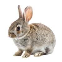 Cute Rabbit Sitting on Transparent background AI-Generative png