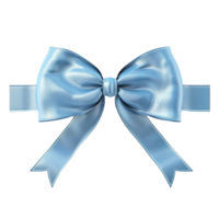 glänzend Blau Bogen mit passend Band auf transparent Hintergrund ai-generativ png