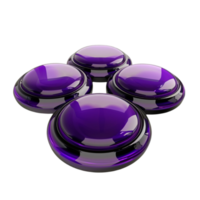 Purple Metallic Button Sticker Clipart Circular Clickable Button on Transparent background AI-Generative png