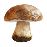 Textured Brown Cap Mushroom on Transparent background AI-Generative png