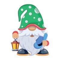 WebA flat style icon showing gnome lantern vector