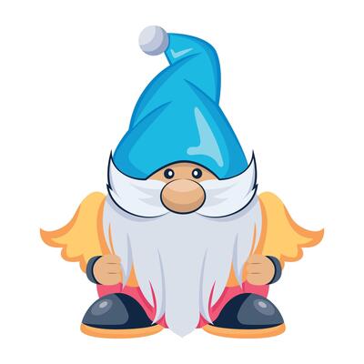 WebA cute gnome icon designed in flat style