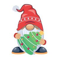 WebA cute flat style mascot of xmas dwarf vector