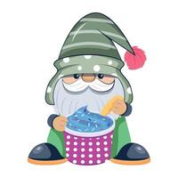 WebA flat style character icon showing midget eating ice cream vector