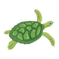 WebA flat icon showing cute sea turtle vector