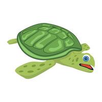 WebFlat style icon depicting cute loggerhead vector