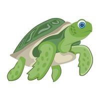 WebFlat style icon showing cute tropical turtle vector