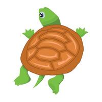 WebFlat style icon of aquatic flatback turtle vector