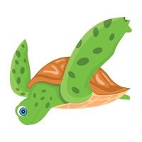 WebFlat style icon of cute marine turtle vector